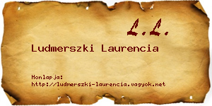 Ludmerszki Laurencia névjegykártya